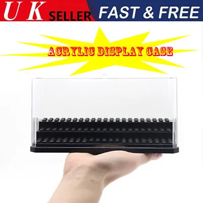 Acrylic Display Case For Brick Figures Minifigure Box Storage W/ 3 Movable Steps • £7.98