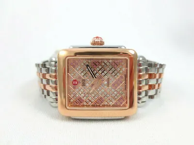 NEW Michele Deco Mid Rose Gold Silver Limited Edition Topaz Watch MWW06V000081 • $1329.99