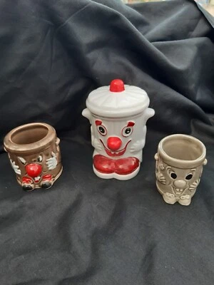 £9.50 • Buy Vintage Ceramic Money Box Dusty Bin 1980’s's Ted Rogers 321 + 2 Pots/ Egg Cups