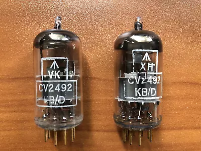 Mullard CV2492 E88CC Preamp Tubes Matched Pair W/ Blue Tip - Mitcham 1960s - NOS • $344