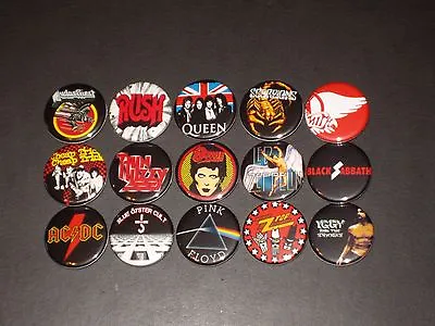 Assorted 70's Bands Buttons Pins Badges 15 • $7.99