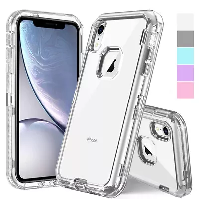 $7.69 • Buy IPhone X XS Max 6 7 8 Plus 11 Pro Clear Crystal Defender Case Cover + Belt Clip