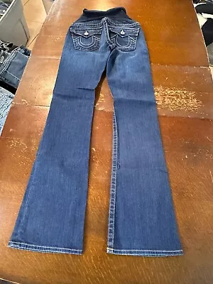 True Religion Womens A Pea In The Pod Becky Boot Cut Jeans Size 27 Made In USA • $28.05
