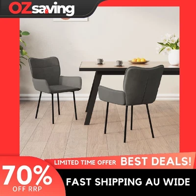 $158.54 • Buy Dining Chairs 2 Pcs Dark Grey Velvet