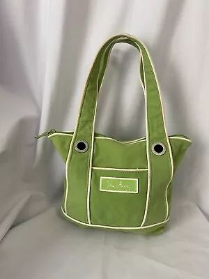 Vera Bradley Nautical Lime Green With White Piping Small Canvas Tote • $27