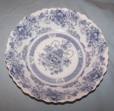 $15 • Buy Arcopal Honorine Floral Pattern Blue & White Glass Bowl-Made In France-7 Inches