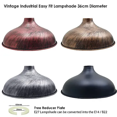 Metal Pendant Lights Shade Ceiling Lampshade Industrial For Bedroom Kitchen Lamp • £18.99