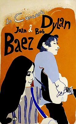 $14.99 • Buy Bob Dylan & Joan Baez - 1968 - Concert Poster