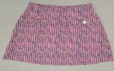 Lilly Pulitzer Skort Madison Mandevilla Pink Slathouse Stripe 23343 Skirt Sz Med • $18.70