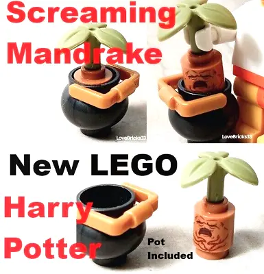 New LEGO Plant SCREAMING Root Plant MANDRAKE Tree Cauldron Pot Wizard Potion • $4.05