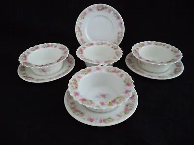 4 Ramekin Bowls W Liners Pink White Flowers C.T. Germany For Tapas Appetizers • $45