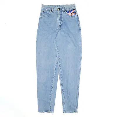 Vintage RIO Womens Sequined Union Jack Jeans Blue Denim Regular Mom W24 L30 • £13.99