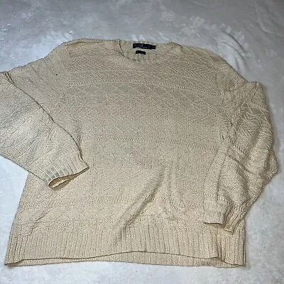 Mens Polo Ralph Lauren Hand Knit Crew Neck Sweater Beige Size XXLarge • $39.99
