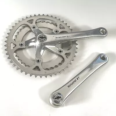 Sugino RT 110 BCD 48/38 Compact Road Double Crankset 165mm Arms Vintage Silver • $79.98