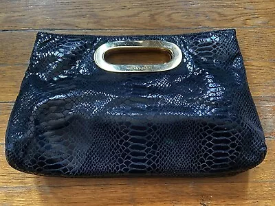 MICHAEL KORS Black Snakeskin Leather Clutch • $40