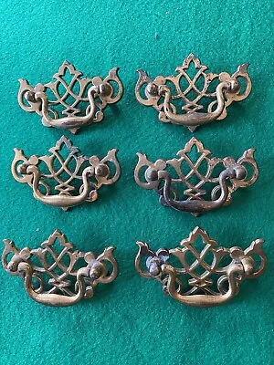 Set Of 6 Vintage Keeler (KBC) Drop Bail Brass Drawer Pulls • $25