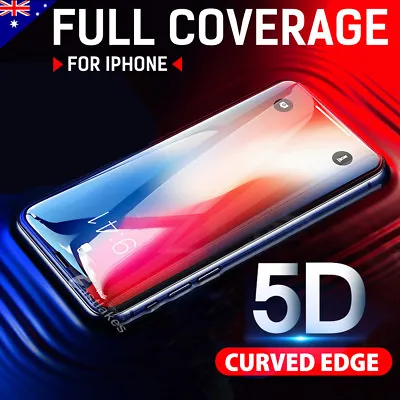 5D Full Cover Tempered Glass Screen Protector For Apple IPhone X 8 7 6s Plus 5s • $5.49