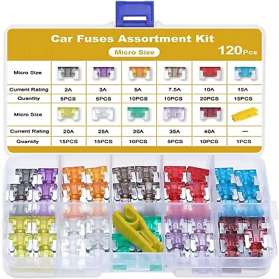 120pcs Micro Blade Fuse Assortment Auto Car Motorcycle SUV FUSES Kit APM ATM • $8.99