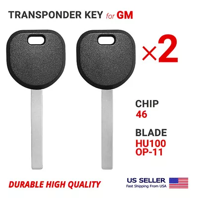 $15.95 • Buy 2X Transponder Key For GM B120 B121 PCF7936AA 46 Chip High Quality