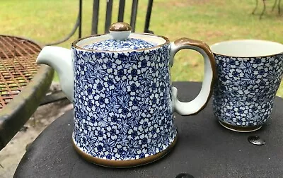 Vintage Small Personal Oriental  Ceramic Teapot W/Lid And Tea Cup • $22.50