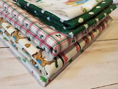 LOT 3.5 Oz. Vintage Christmas Winter Scrap Fabric Slow Stitch Small Projects • $4.45