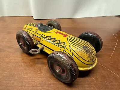 Vintage MARX - NO 1 Race Car Wind-up Tin Litho Missing Driver • $40