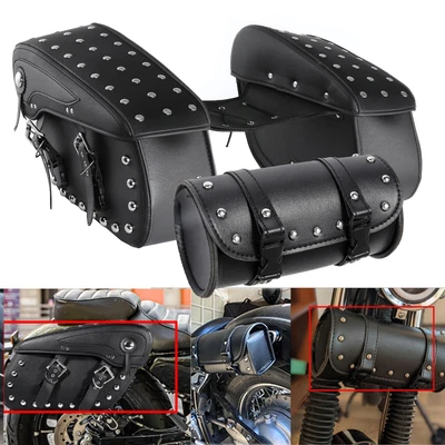 $145.99 • Buy Motorcycle Saddlebags + Tool Bag For Yamaha V-Star XVS 1100 950 Road Star