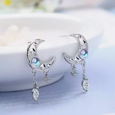 Charm Sliver Star Moon Tassel Earrings Stud Ear Woman Party Jewellery Gifts • $8.67