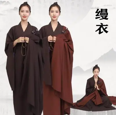 New Unisex Shaolin Buddhist Monk ManYi Robe Zen Meditation Gown Kung Fu Suits • $24.61