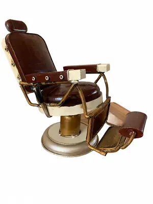 Vintage Retro Mini Barber Chair Decorative Barbershop Handmade Chair Large Brown • $67.68