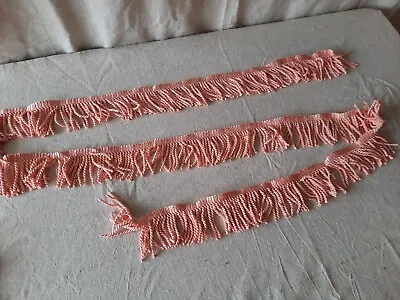 Vintage Retro Pink Upholstery Cushion Shade Tassel Trim Braid 2.24m Lot Edging • £10