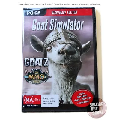 Goat Simulator PC ✓NEW ✓SEALED ✓Nightmare Edition ✓Goatz 3 Game Sims DVD ROM MMO • $27