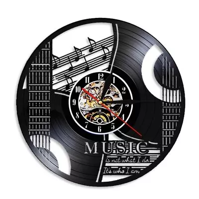 Musical Note Clock Vinyl Record Wall Clock Art Decor Handmade Battery Power • $29.99