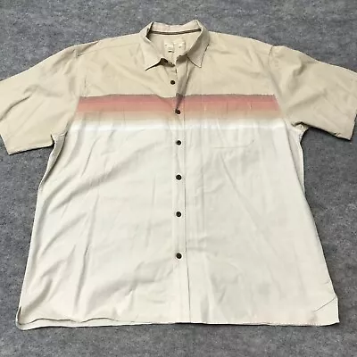 The Territory Ahead Short Sleeve Button Shirt Men's 2XL Beige Striped • $17.14