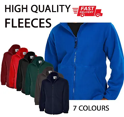 PLAIN NO TEXT Classic FLEECE Jacket Full Zip Work Wear Warm Casual HQ Clothing P • £10.99