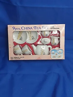 Miniature Kewpie China Tea Set 1998 B. Shackman 9 Piece Doll House Tea Set • $10