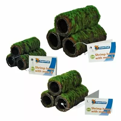 Superfish Shrimp Moss Home Tubes Artificial Pyramid Hide Aquarium Decoration • £7.02