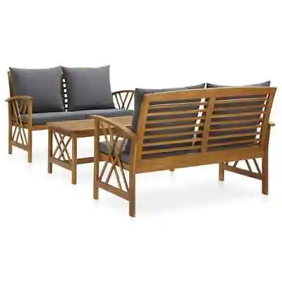 $651.99 • Buy 3 Piece Garden Lounge Set With Cushions Solid Acacia Wood VidaXL