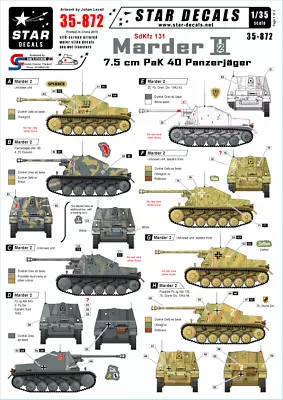 Star Decals 35-872 Decal - Panzerjager Marder Ii 1:35 • £8.99