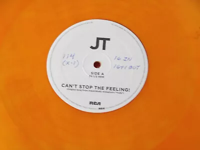 Justin  Timberlake~jt~can't Stop The Feeling~ Mega Rare~ Yellow Wax~ Near Mint • $74.99