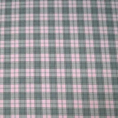 Polyviscose Tartan Fabric Fashion Pink Grey 82 Scottish Plaid Check Woven • £3.25