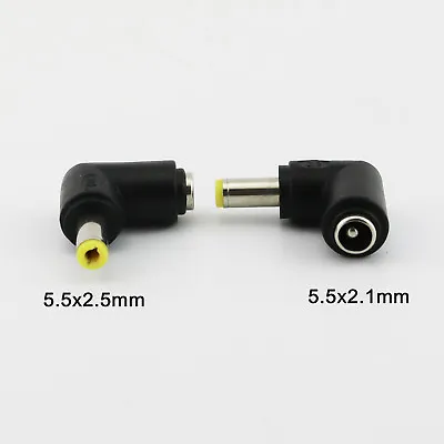 1x 5.5mm X 2.5mm Male Right Angle To 5.5mm X 2.1mm Female Jack DC Power Adapter • $1.19