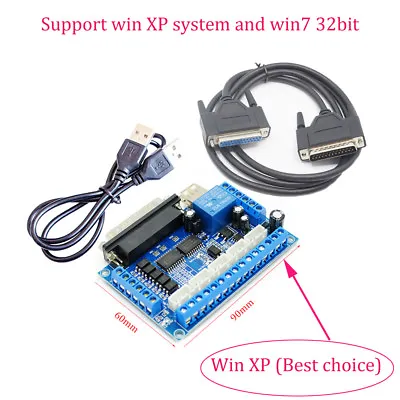 CNC 5Axis Breakout Board For Stepper Driver MACH3+USB Cable+DB25 Parallel Cable • $22.99