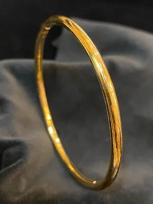 Beautiful Dubai Handmade Pipe Bangle Bracelet In 916 Stamped 22Karat Yellow Gold • $2642