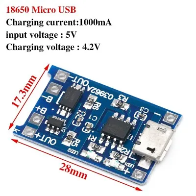 18650 Micro USB Lithium Battery Charger  Board Module 5V • £1.19