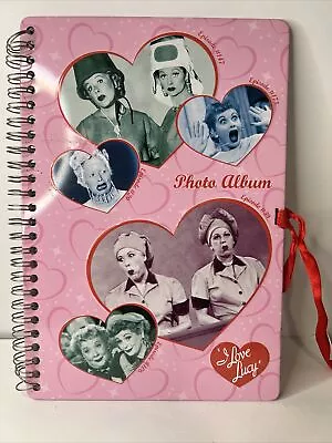 I Love Lucy Tin Metal Cover Photo Album Pink Red W/Lucy And Ethel Logo • $10.80