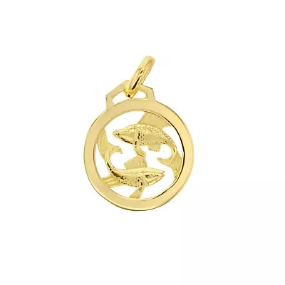 9ct Yellow Gold Zodiac Round Pendant Collection - Astrological Symbolism • $140