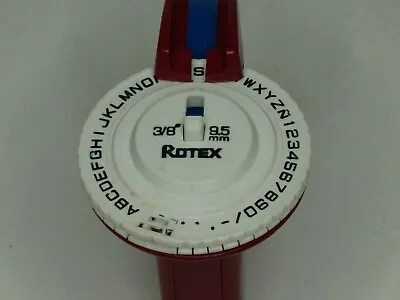 Rotex Manual Label Maker 3/8  - 9.5mm With Blue Label Tape Tested Working • $9.95