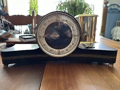 1950's Mid Century Modern Hermle Wood Mantel Clock Running • $140