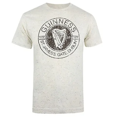 Guinness Mens ST James Gate Emblem T-shirt Natural White S - XXL Official • £13.99